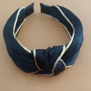 Anthropologie Everly Black and Gold Knot Headband